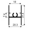 deliaci profil pre systém Simple Frame 18, H28, 3,0m