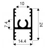 horný/deliaci profil pre systém Simple Frame 10, 2,0m