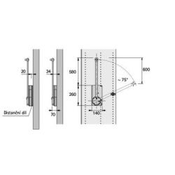 Sklopná šatníková tyč 830 - 1150 mm, DuoLift Basic 10