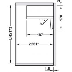 Aventos HK TOP, s tlmením, biely