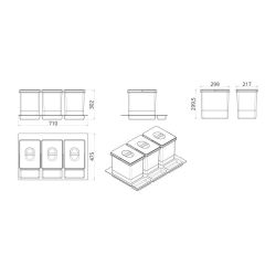 Vstavaný Sorter MEXI WS-500/80, 3x15L