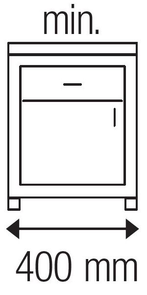 Technický nákres Vstavaný odpadkový kôš RP 270, sivý